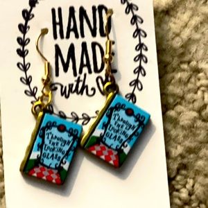 Alice and wonderland book earrings